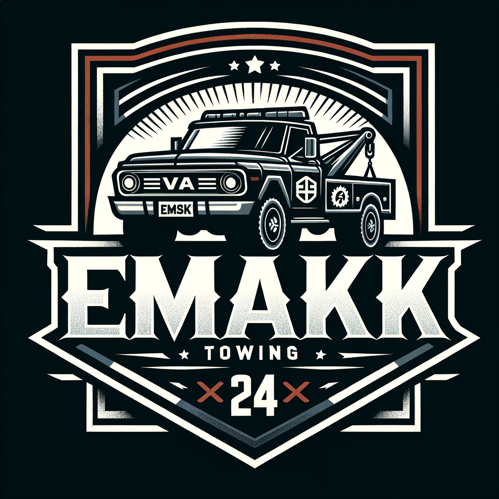 брутальный логотип службы эвакуации автомобилей с подписью "evak msk 24"